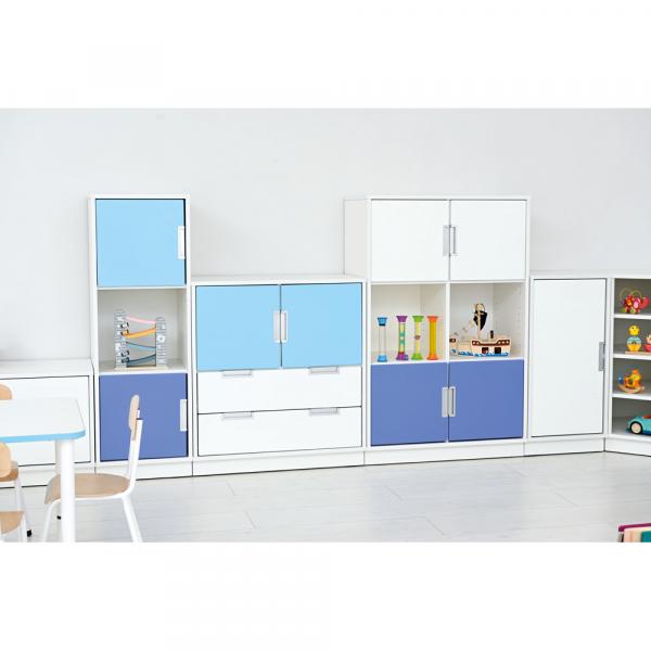 Quadro - Kombischrank M für 2 breite Schubladen, B 79, weiss