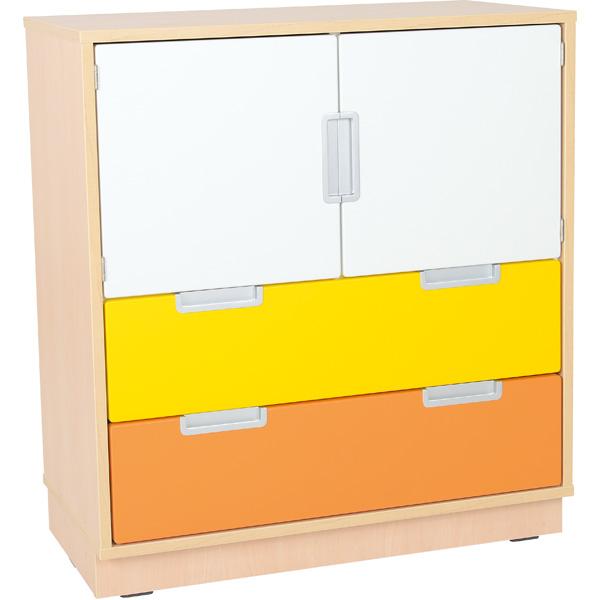 Quadro - Kombischrank M für 2 breite Schubladen, B 79, Ahorn