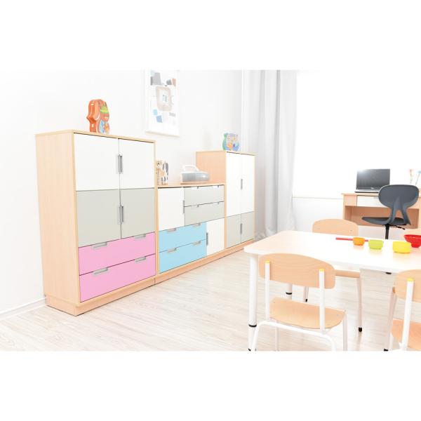 Quadro - Kombischrank L für 2 breite Schubladen, B 79