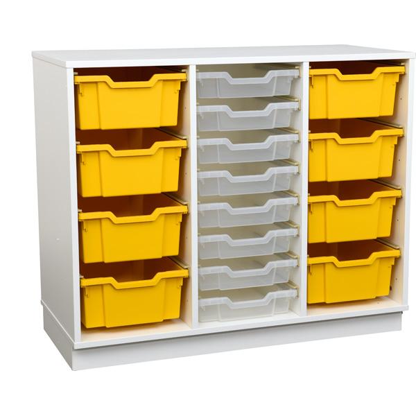 Quadro - Regal M für Kunststoffbehälter, B 104, weiss, dreireihig