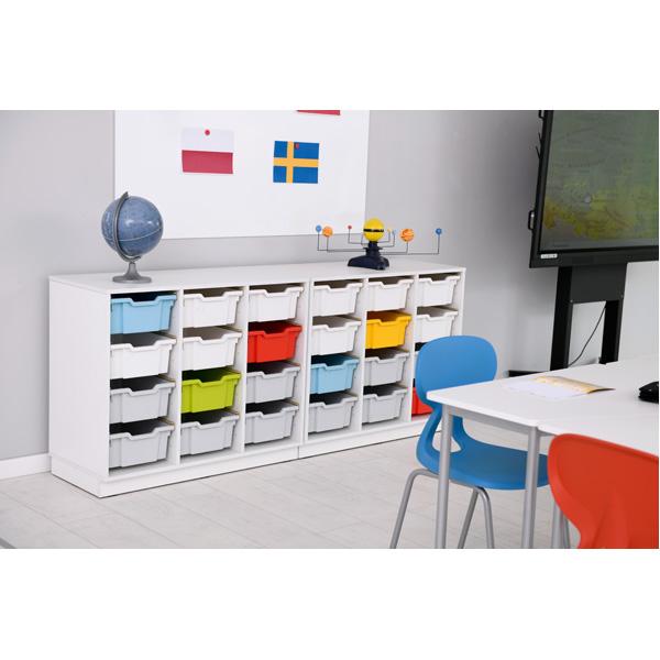 Quadro - Regal M für Kunststoffbehälter, B 104, weiss, dreireihig