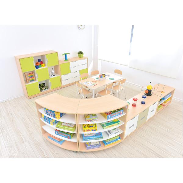 Quadro - Achtelkreis-Schrank M - auf Rollen