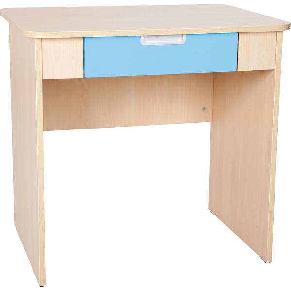 Schreibtisch Quadro mit breiter Schublade - hellblau