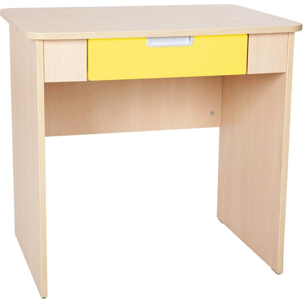 Schreibtisch Quadro mit breiter Schublade - gelb