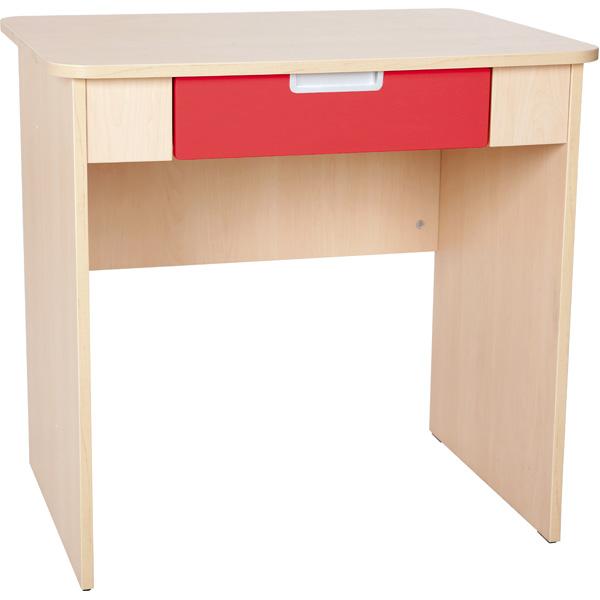 Schreibtisch Quadro mit breiter Schublade - rot