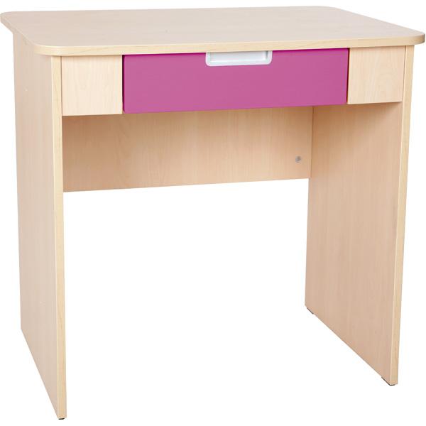 Schreibtisch Quadro mit breiter Schublade - magenta