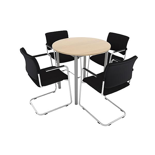 MyTibo GmbH - Runder Konferenztisch, Tischhöhe 76 cm, Ahorn