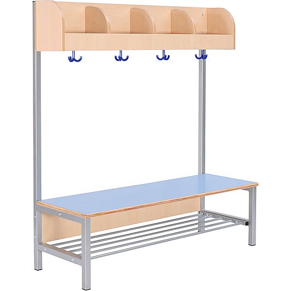 Garderobe Flexi 4 mit Gestell, Sitzhöhe: 26 cm, Fachbreite 28 cm, hellblau