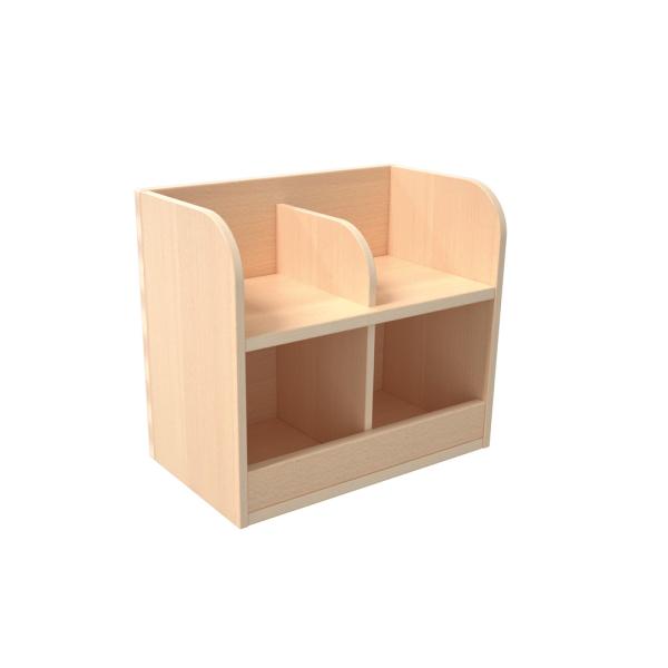 Garderobenregal Flexi 2 x 2, Fachbreite 28 cm, mit Querleiste