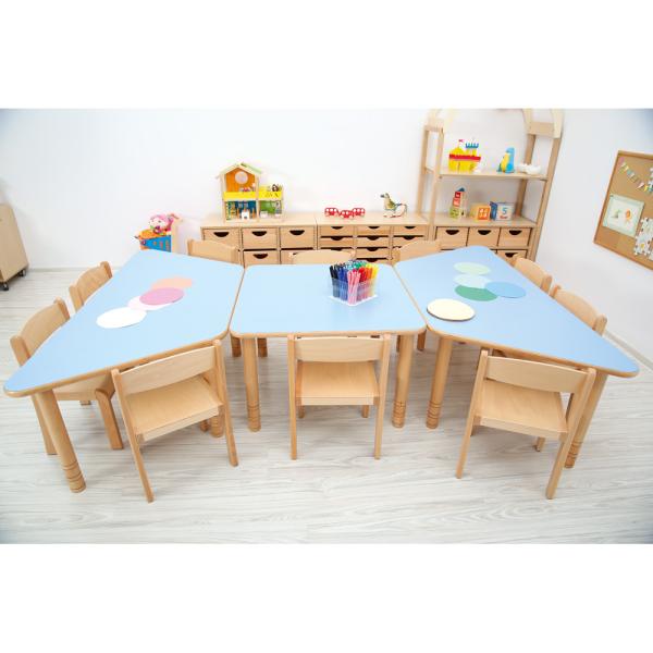 Trapezförmige Tische MILA, Seite 140 cm (B9008)