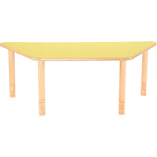 Trapezförmiger Tisch Flexi, höhenverstellbar 40-58 cm, gelb