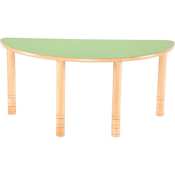 Halbrunder Tisch Flexi, höhenverstellbar 40-58 cm, grün