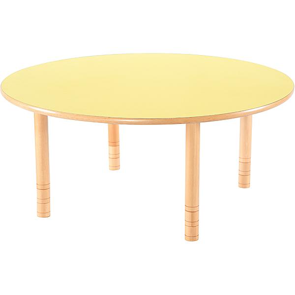 Runder Tisch Flexi, Ø 120 cm, höhenverstellbar 40-58 cm, gelb