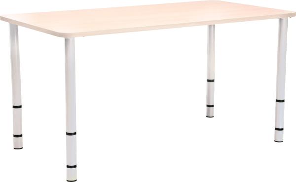 Tisch Bambino rechteckig, 120x65 cm, höhenverstellbar 40-58 cm, mit Ahorn-Kanten