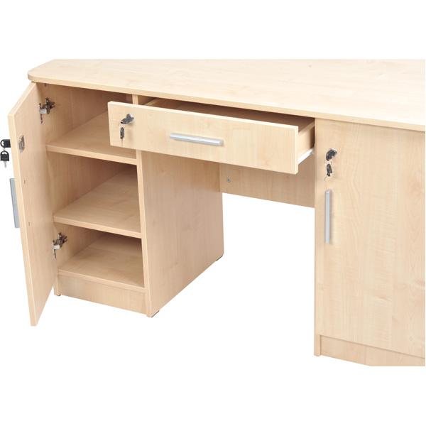 Schreibtisch Vigo E mit 1 Schublade und 2 Türen, jeweils abschliessbar, Ahorn