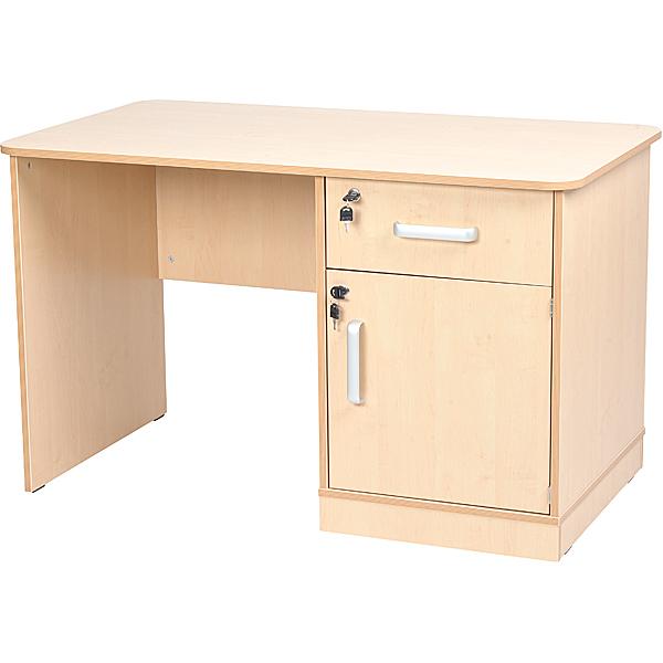 Flexi Schreibtisch, Schrank rechts, Birke
