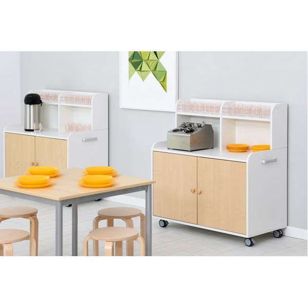 Küchenbüffet auf Rollen - weiss