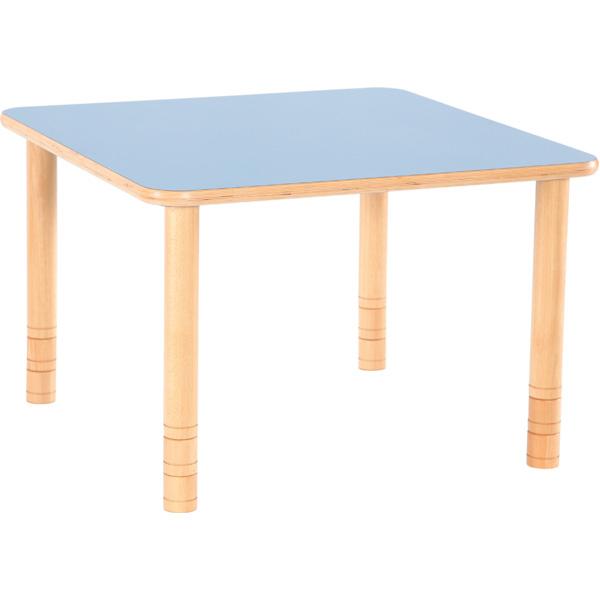 Quadratischer Tisch Flexi, Höhenverstellbar 58-76 cm - blau