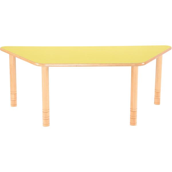Trapezförmiger Tisch Flexi, Höhenverstellbar 58-76 cm - gelb