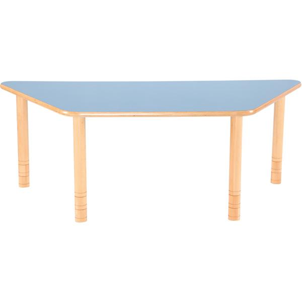 Trapezförmiger Tisch Flexi, Höhenverstellbar 58-76 cm - blau