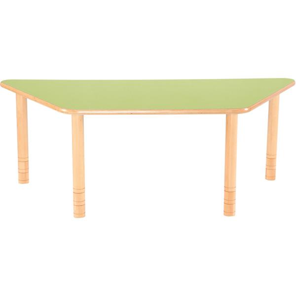 Trapezförmiger Tisch Flexi, Höhenverstellbar 58-76 cm - grün