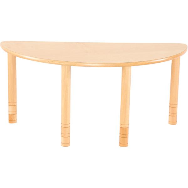 Halbrunder Tisch Flexi, Höhenverstellbar 58-76 cm - Buche