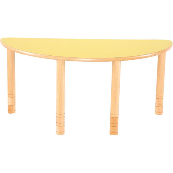 Halbrunder Tisch Flexi, Höhenverstellbar 58-76 cm - gelb