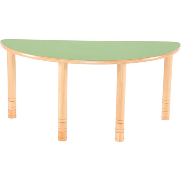 Halbrunder Tisch Flexi, Höhenverstellbar 58-76 cm - grün