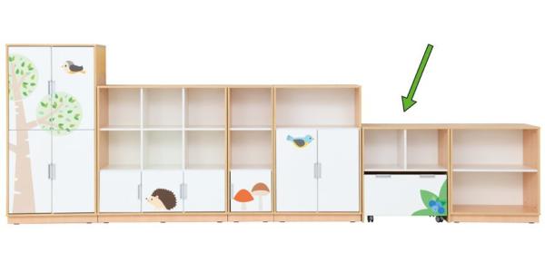 Quadro - Wald, Schrank M mit grossem Rollbehälter - Ahorn
