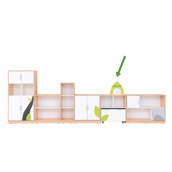 Quadro - Flora, Schrank M mit grossem Rollbehälter - Ahorn