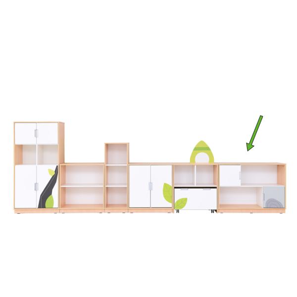 Quadro - Flora, Asymmetrischer Schrank M - Ahorn