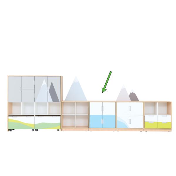 Quadro - Alpenblick, Schrank M mit Mittelwand - Ahorn