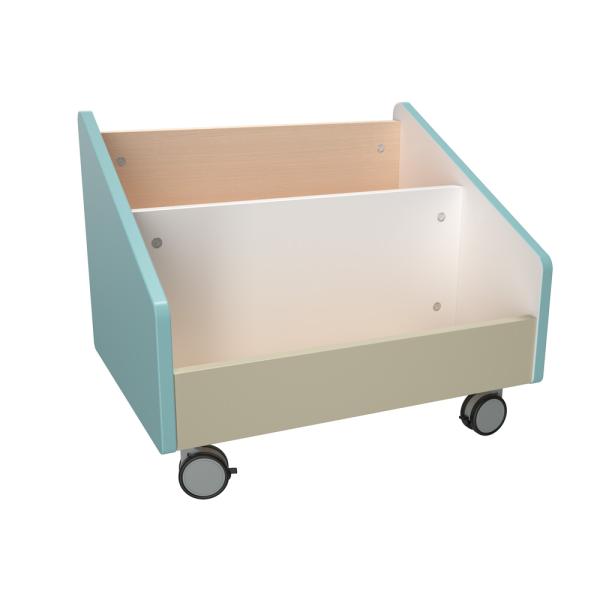 Quadro - Rollbehälter gross, Ahorn, pastelltürkis