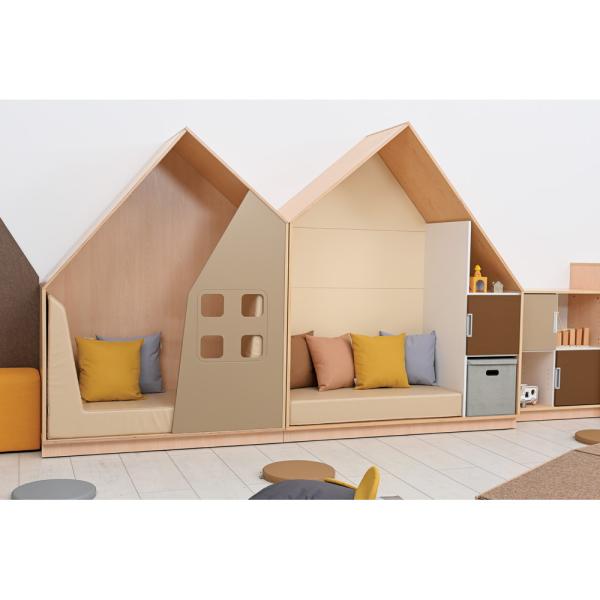 Quadro - Häuschen mit 2 Einlegeböden, Ahorn - hellelfenbein