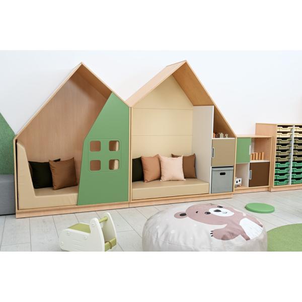 Quadro - Häuschen mit 2 Einlegeböden, Ahorn - hellelfenbein