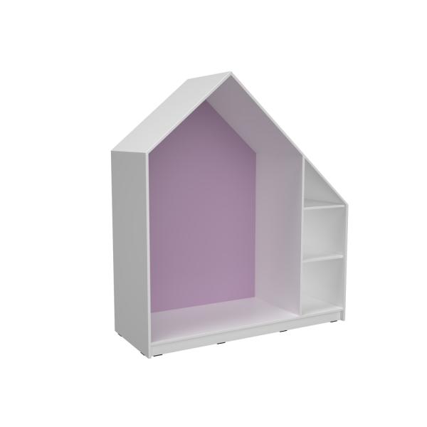 Quadro - Häuschen mit 2 Einlegeböden, weiss - pastellviolett