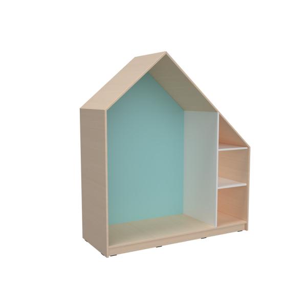 Quadro - Häuschen mit 2 Einlegeböden, Ahorn - pastelltürkis