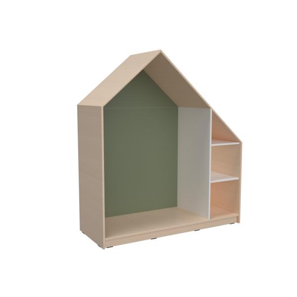 Quadro - Häuschen mit 2 Einlegeböden, Ahorn - dunkeloliv