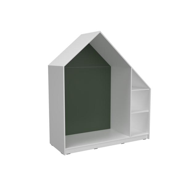Quadro - Häuschen mit 2 Einlegeböden, weiss - schwarzgrün