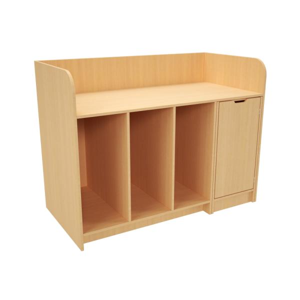 Grosse Wickelkommode B 150 mit Treppe, Birke