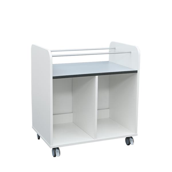 Quadro Materialwagen mit Fächern für Behälter, weiss