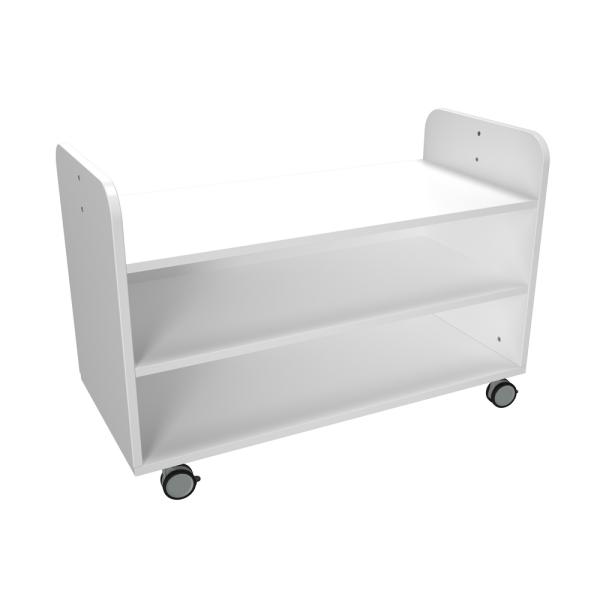 Quadro Mobiles Regal S, Acrylspiegel als Rückwand, weiss