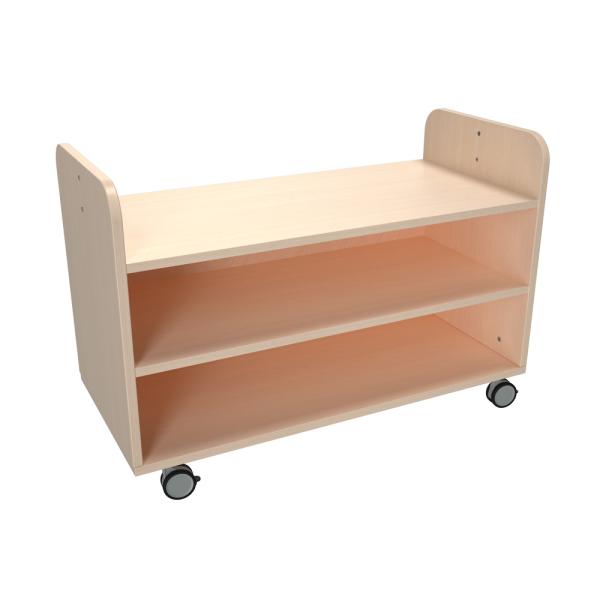 Quadro Mobiles Regal S, Acrylspiegel als Rückwand, Ahorn