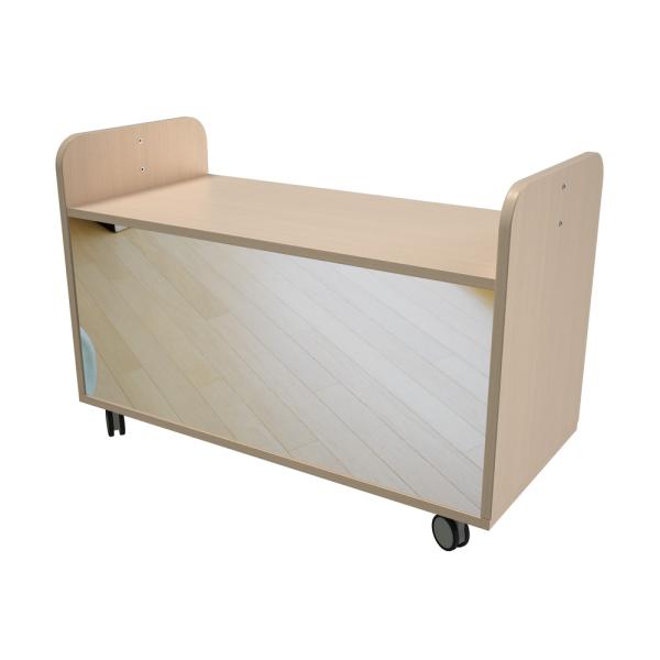 Quadro Mobiles Regal S, Acrylspiegel als Rückwand, Ahorn