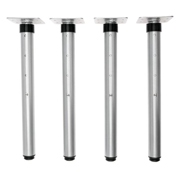 Flexi Metallbeine rund, hvstb., 4 Stck., alufarben, hvstb. TH 58-76 cm