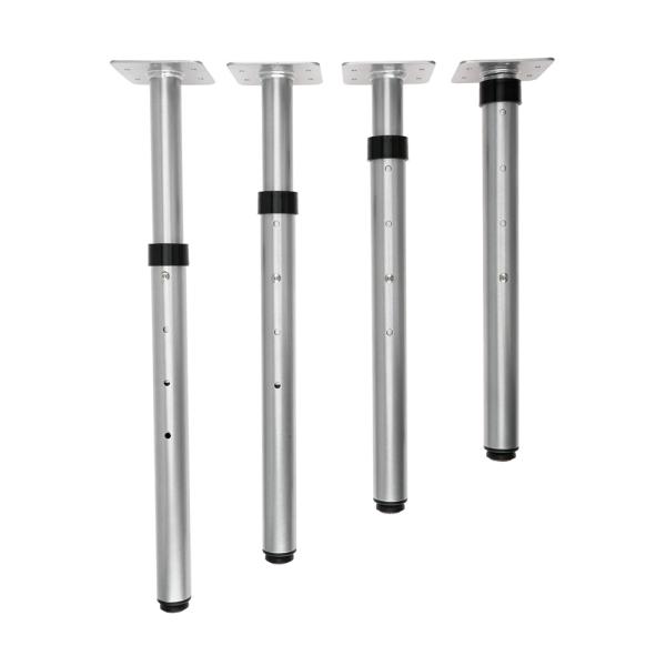 Flexi Metallbeine rund, hvstb., 4 Stck., alufarben, hvstb. TH 58-76 cm