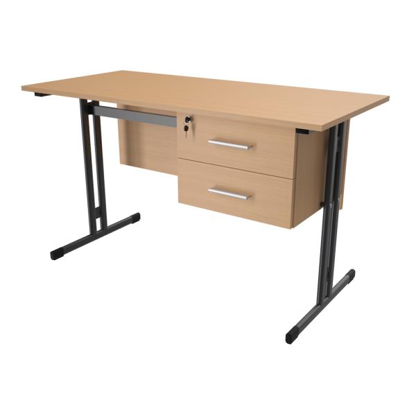 Lehrerschreibtisch IN-R - anthrazit - Buche