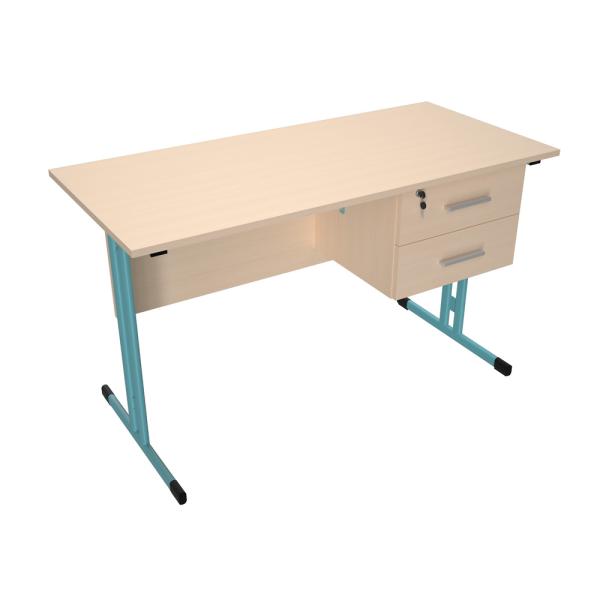 Lehrerschreibtisch IN-R - eisblau - Ahorn Jylland