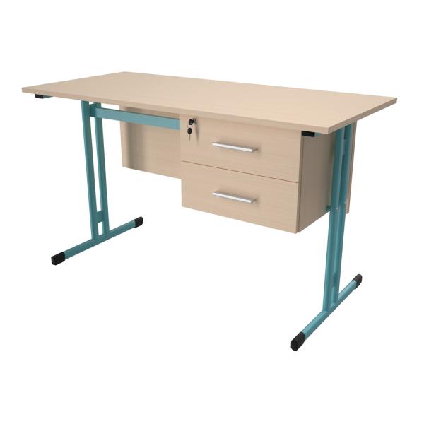 Lehrerschreibtisch IN-R - eisblau - Ahorn Jylland