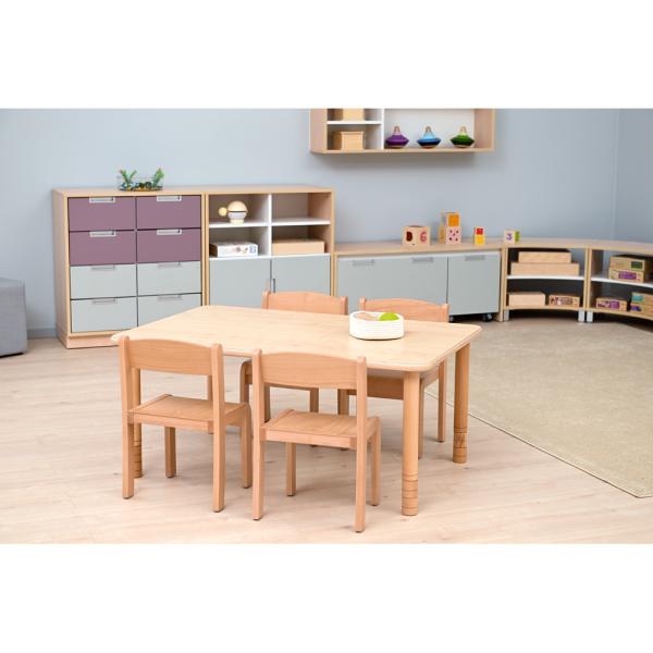 Flexi Rechteckiger Tisch 120 x 60 cm, hvstb. 40-58 cm, Ahorn Royal